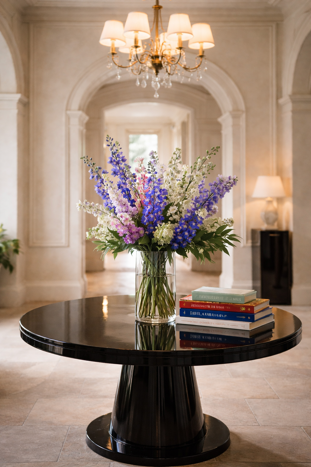 Delphinium y otras flores espigadas